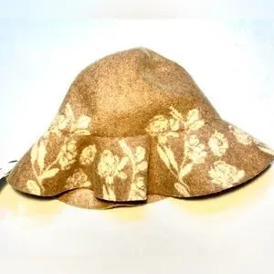 Zara HAT Wool Blend embellished floral wide brim bucket brown hat Melange Monogram-Embellished Bucket Hat • Ruslan Baginskiy  main image 4